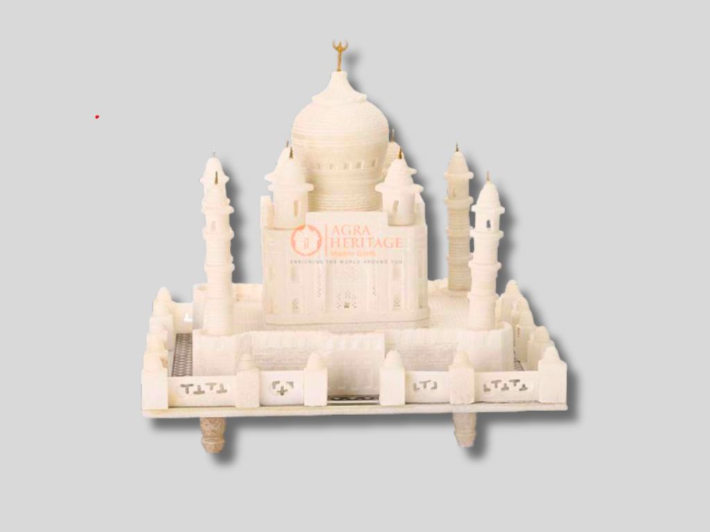 White Handmade Marble Tajmahal Statue Love Gift